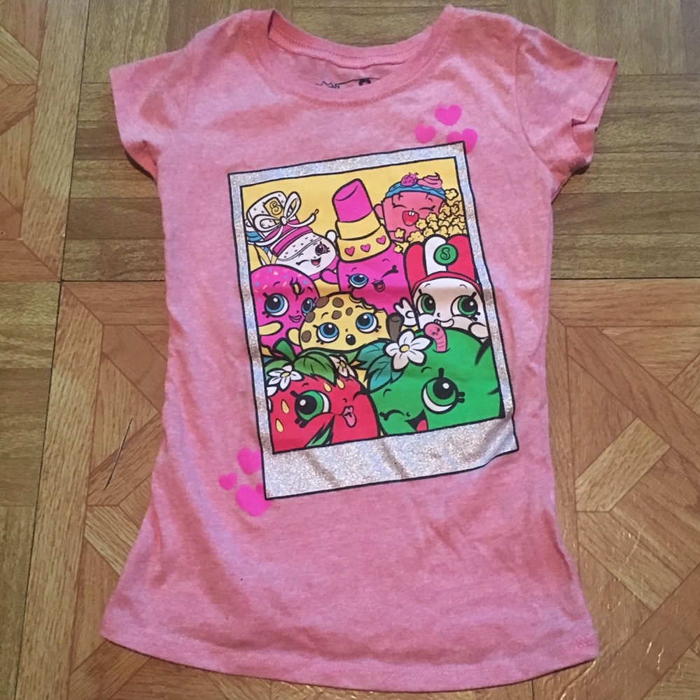 Cute Pink Shopkins Short Sleeves T-Shirt